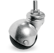 Image de Ruote mobilio sferiche in gomma con supporto rotante codolo